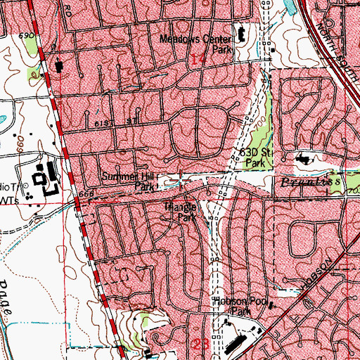Topographic Map of Summer Hill Park, IL