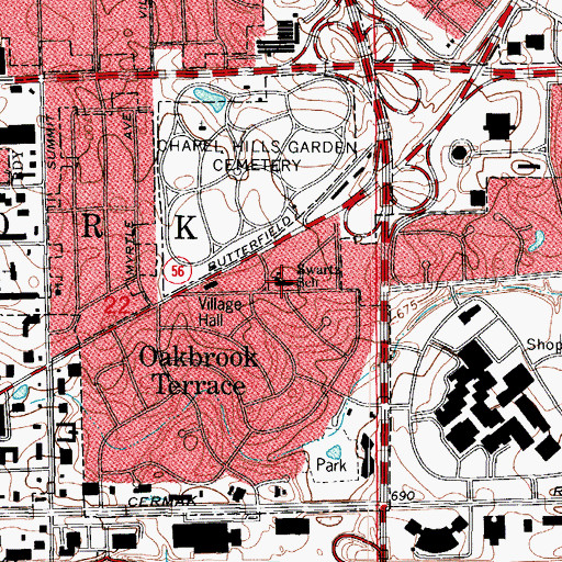 Topographic Map of Swartz School, IL