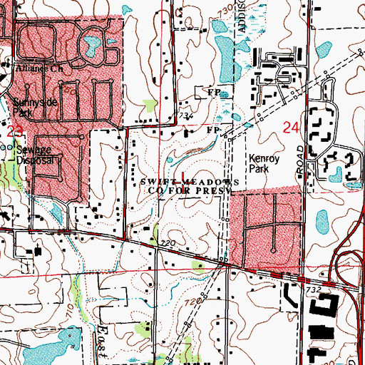 Topographic Map of Swift Meadows County Forest Preserve, IL