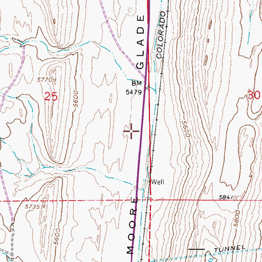 Topographic Map of Hook and Moore Glade, CO