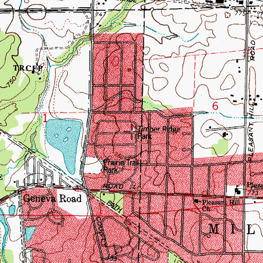 Topographic Map of Timber Ridge Park, IL