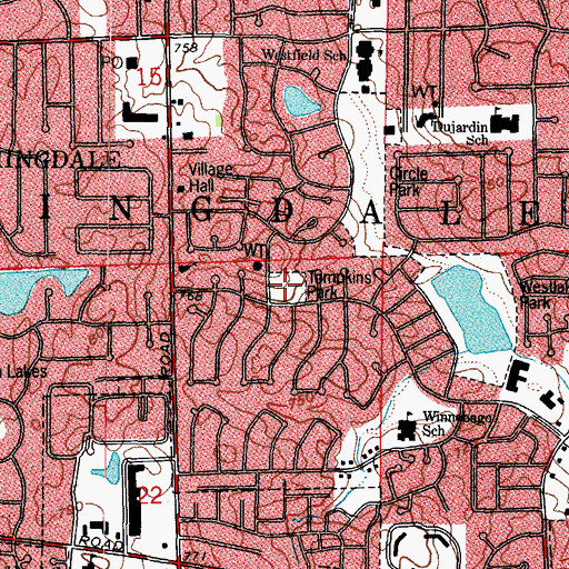 Topographic Map of Tompkins Park, IL