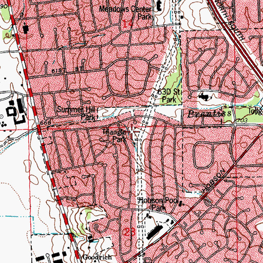 Topographic Map of Triangle Park, IL