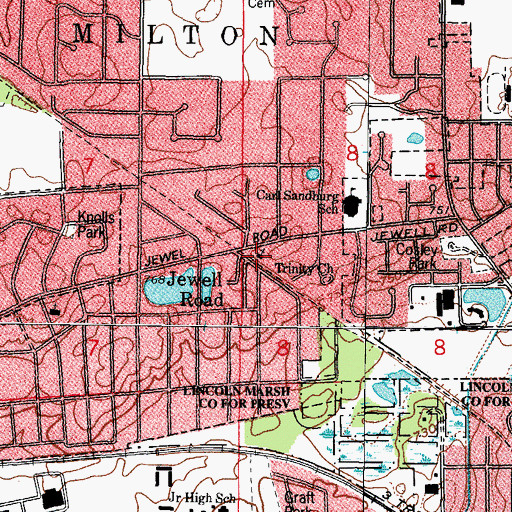 Topographic Map of Trinity Baptist Church, IL