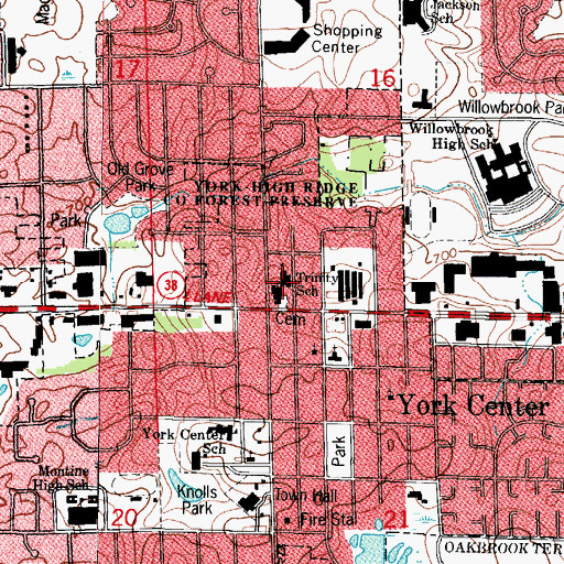 Topographic Map of Trinity School, IL