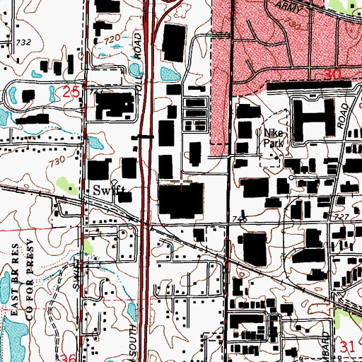 Topographic Map of Mitchell Field (historical), IL