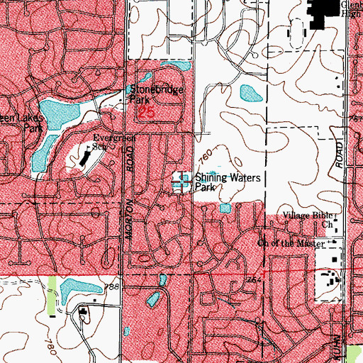 Topographic Map of Shining Waters Park, IL