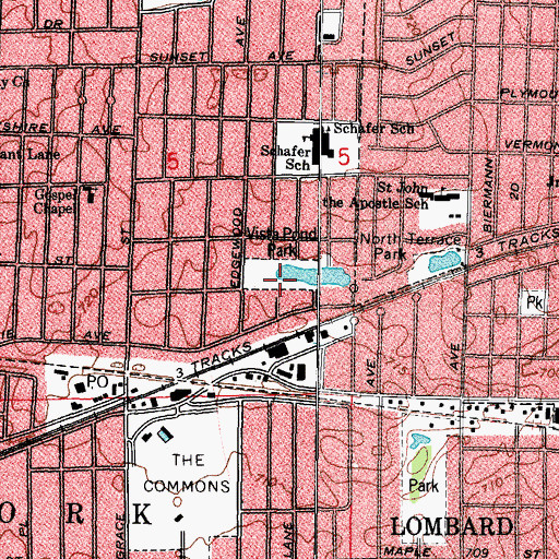Topographic Map of Vista Pond Park, IL