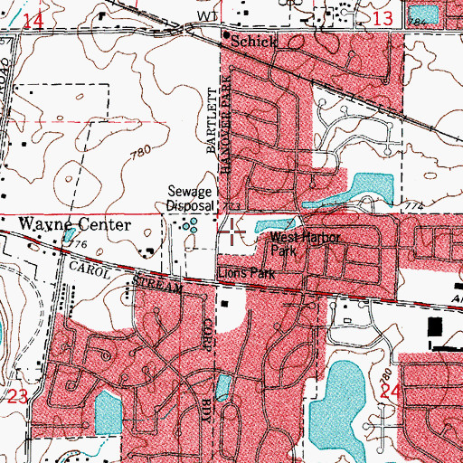 Topographic Map of West Harbor Park, IL