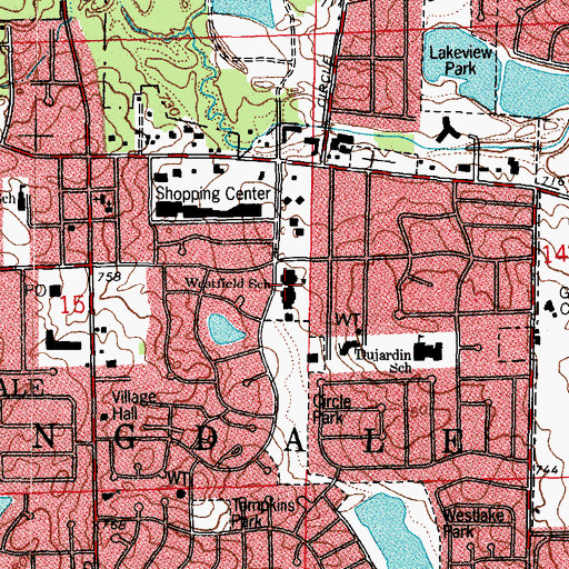 Topographic Map of Westfield Middle School, IL