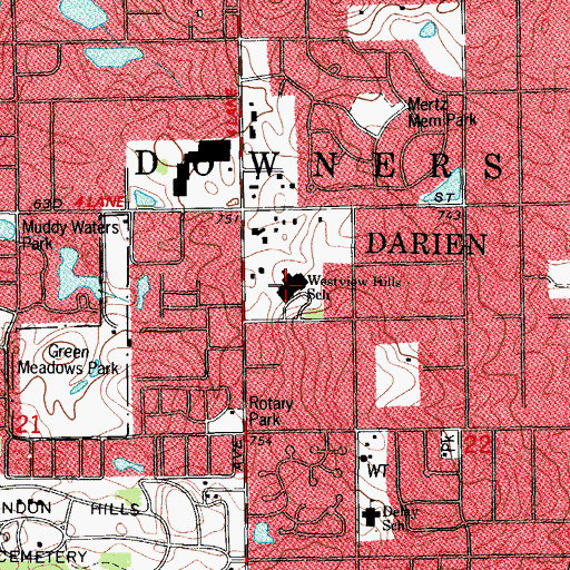 Topographic Map of Westview Hills Middle School, IL