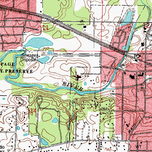 Topographic Map of Zace Sanitarium, IL