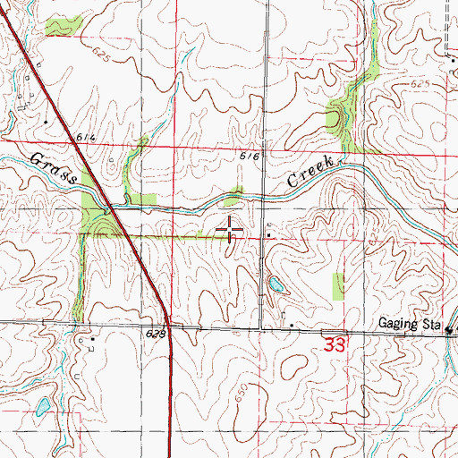 Topographic Map of Blue Grass School (historical), IL