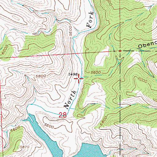 Topographic Map of Obenchain Draw, CO