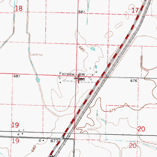 Topographic Map of Fairview School (historical), IL