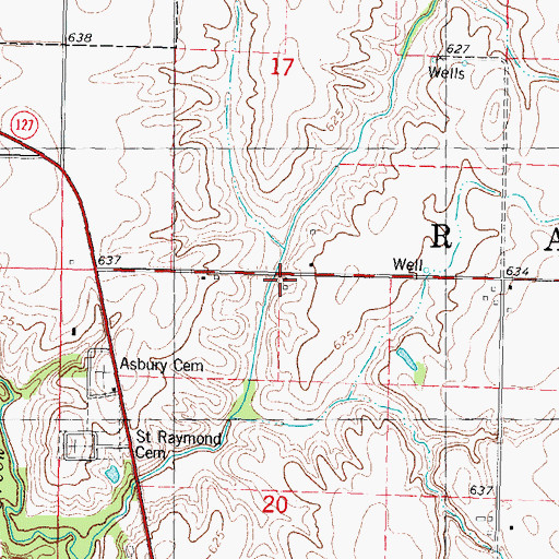 Topographic Map of Independent School (historical), IL