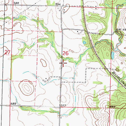Topographic Map of Kirkland School (historical), IL