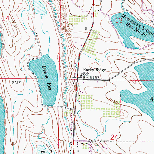 Topographic Map of Rocky Ridge School, CO