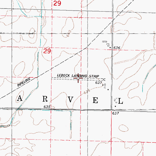 Topographic Map of Lebeck Landing Strip (historical), IL