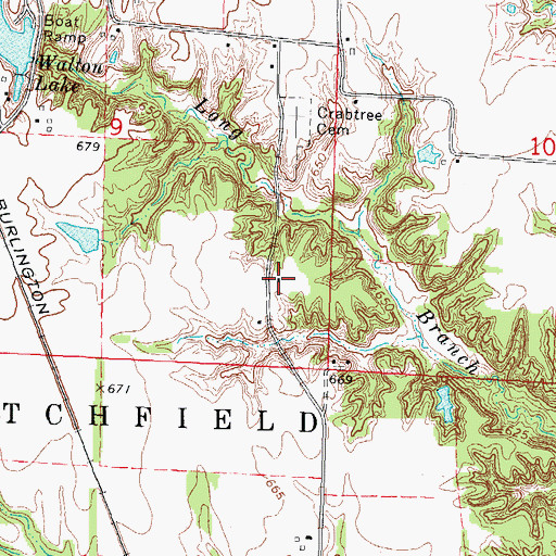 Topographic Map of Long Branch School (historical), IL