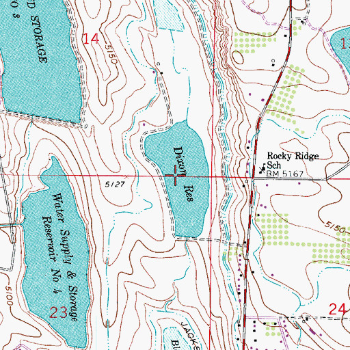 Topographic Map of Dixon Reservoir, CO