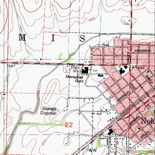 Topographic Map of Memorial Park, IL