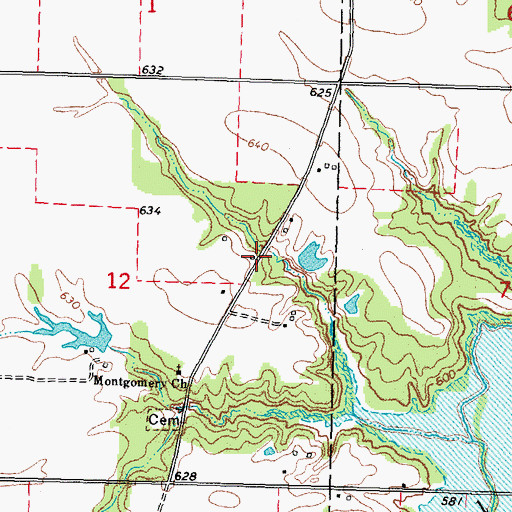Topographic Map of Montgomery School (historical), IL