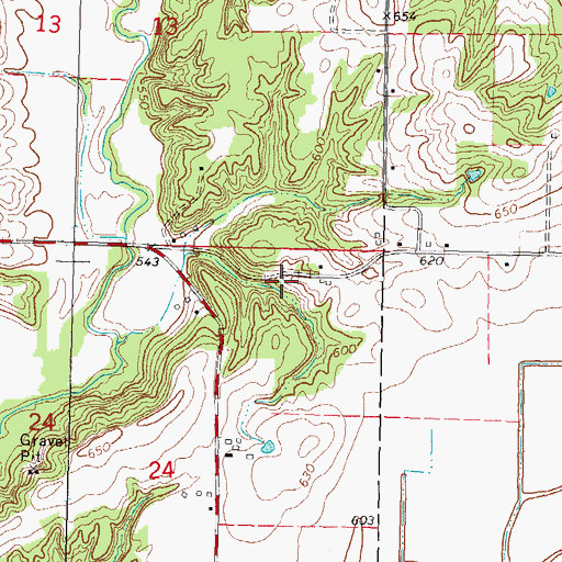 Topographic Map of New Boston School (historical), IL