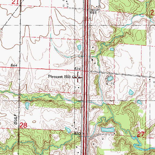 Topographic Map of Pleasant Hill Church, IL