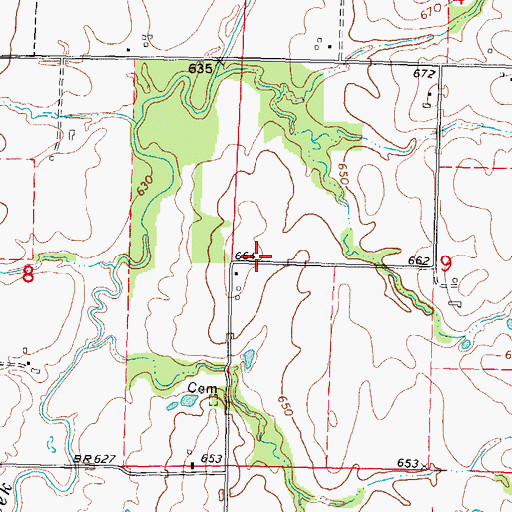 Topographic Map of Pleasant View School (historical), IL