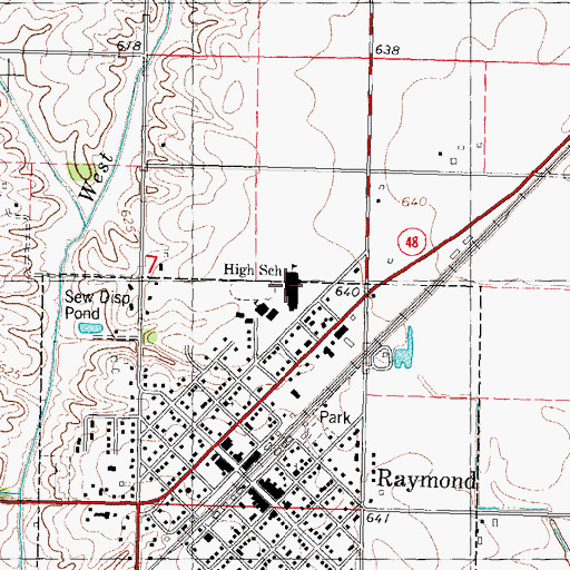 Topographic Map of Lincolnwood High School, IL