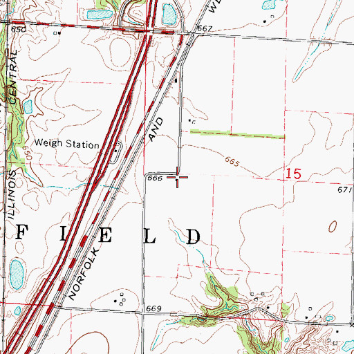 Topographic Map of Ritchie School (historical), IL