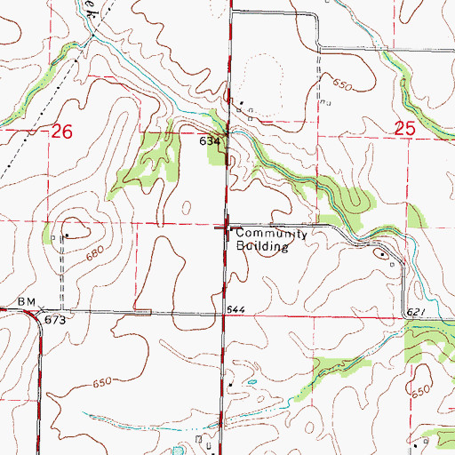 Topographic Map of Sandy Bend School (historical), IL