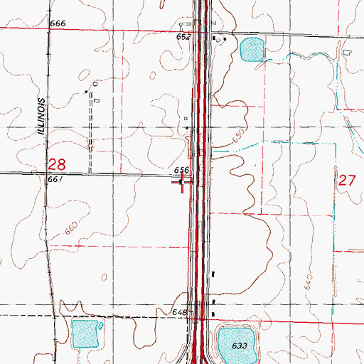 Topographic Map of South Bois d'Arc School (historical), IL