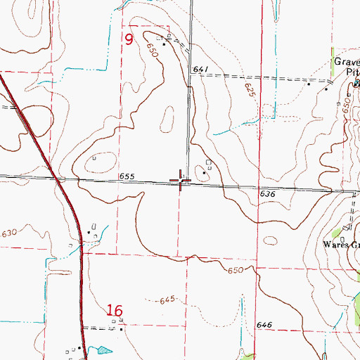 Topographic Map of Ware Grove School (historical), IL