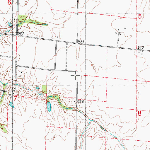 Topographic Map of Zanesville School (historical), IL