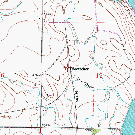 Topographic Map of Boettcher, CO