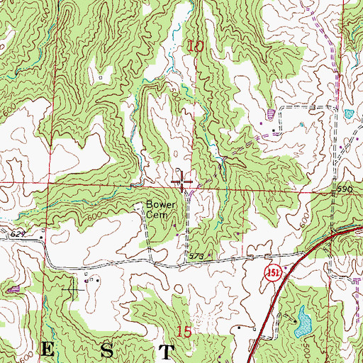 Topographic Map of Bower School (historical), IL