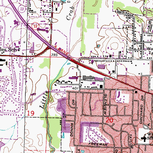 Topographic Map of Downtown Carbondale Post Office, IL