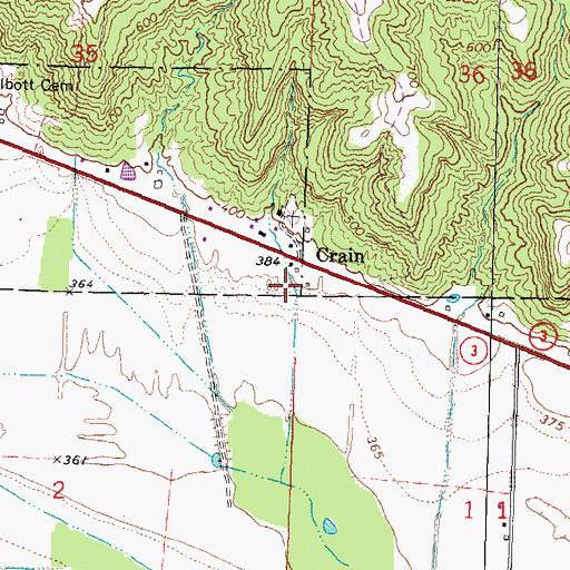 Topographic Map of Crain School (historical), IL