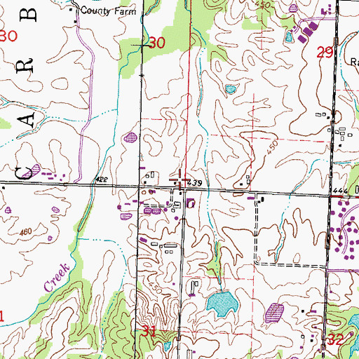 Topographic Map of Crowell School (historical), IL
