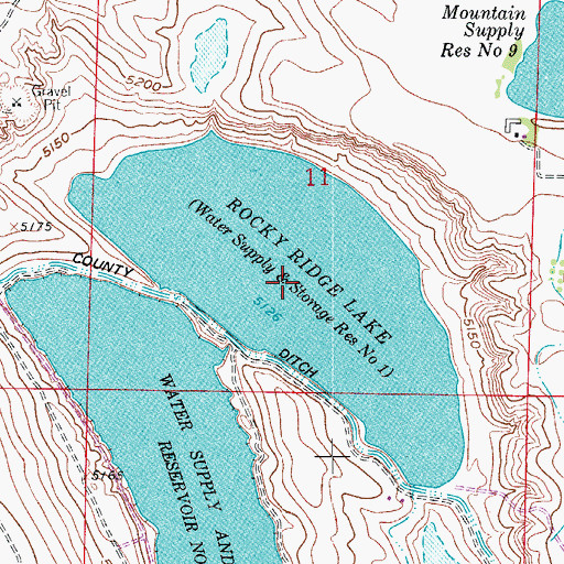 Topographic Map of Rocky Ridge Lake Reservoir Number 1, CO