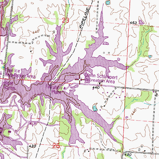 Topographic Map of Glenn Schlimpert Recreation Area, IL