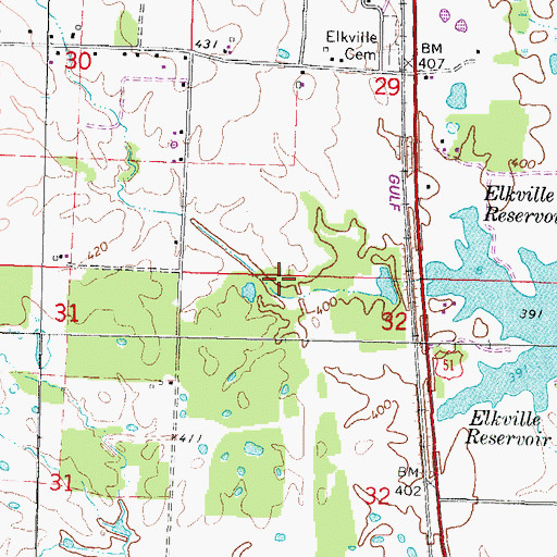Topographic Map of Lancaster School (historical), IL