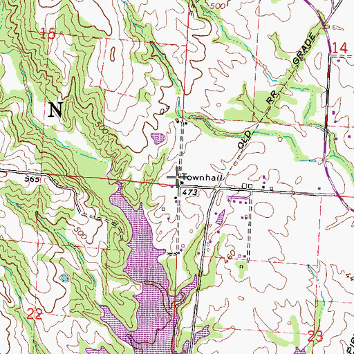 Topographic Map of Levan Townhall, IL