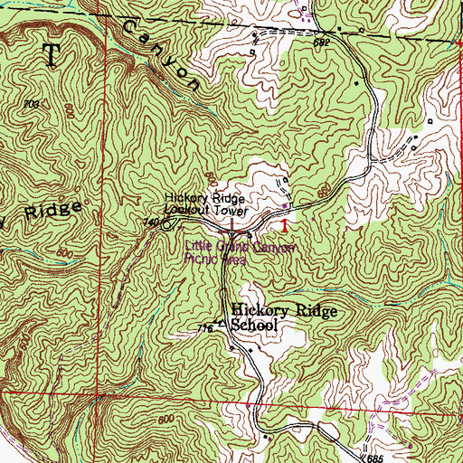 Topographic Map of Little Grand Canyon Picnic Area, IL