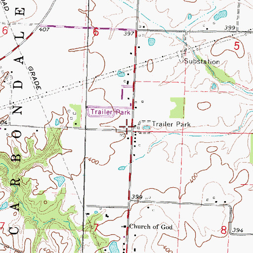 Topographic Map of New Era School (historical), IL