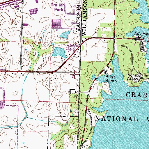 Topographic Map of North County Line Church (historical), IL