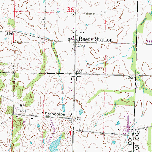 Topographic Map of Oak Grove School (historical), IL