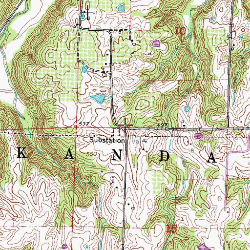 Topographic Map of Pomona School (historical), IL